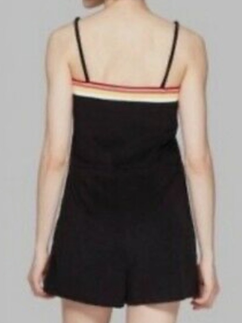 Wild Fable Women SZ S Black Striped Trim Terry Thin Striped Shorts Romper - Picture 3 of 10